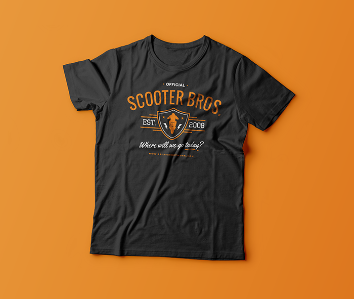 4playerpodcast scooter bros. t-shirt design