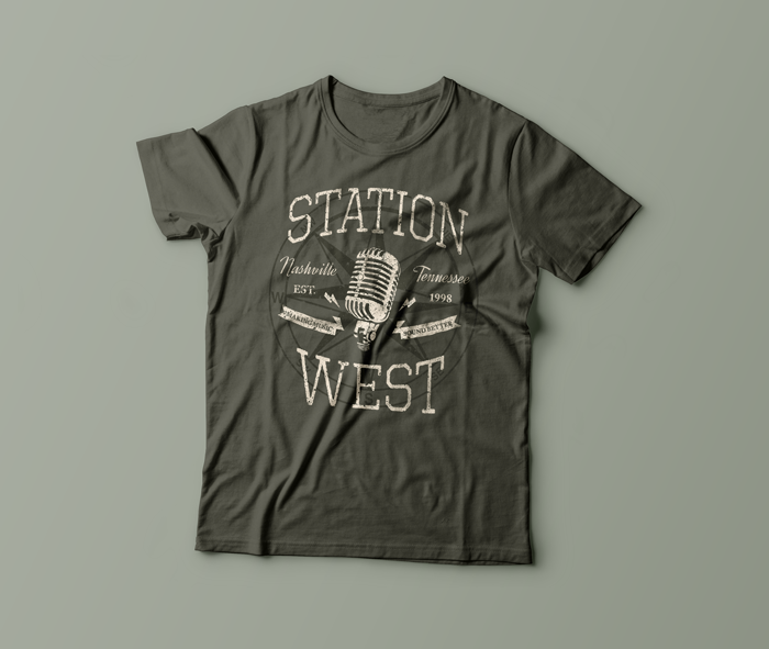station west nashville music studio t-shirt design