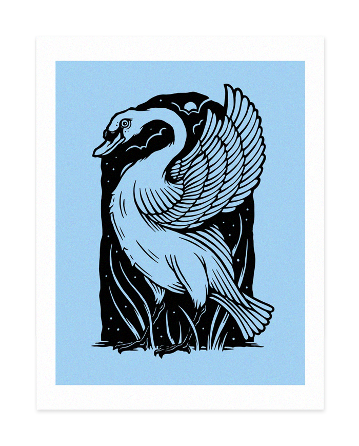 Moonlight Swan art print
